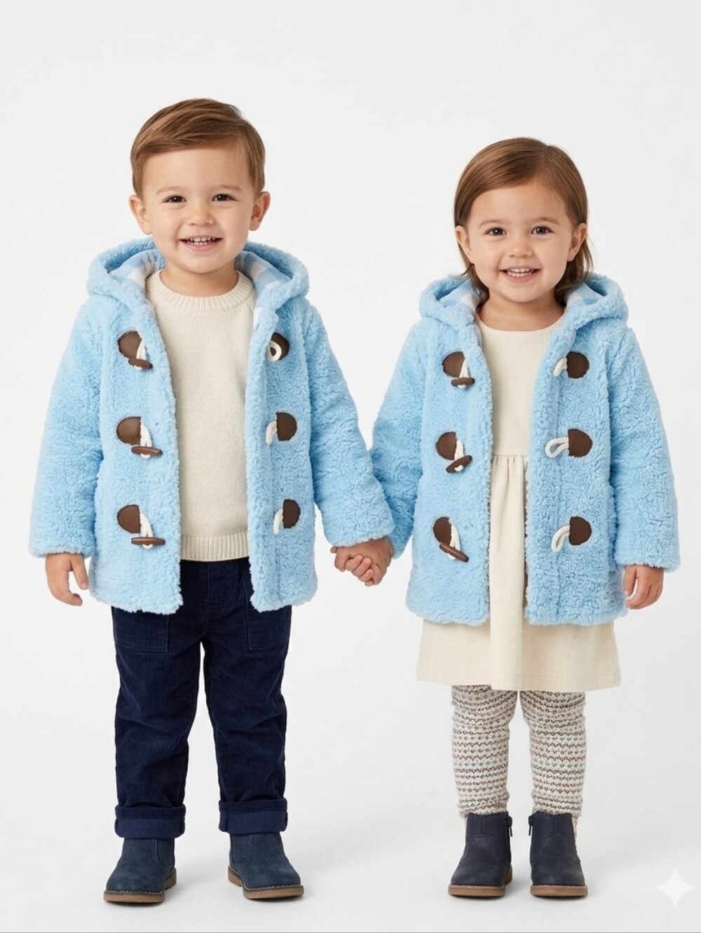 Wippette Light Blue Plush Hooded Coat with Toggle Closures Size 2T New